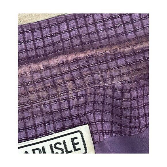 CARLISLE Vintage Blazer 100% SILK Purple Plaid 3-Button Closure Womens Sz 16 - Picture 10 of 11